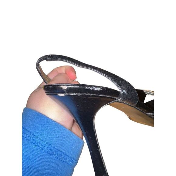 Nine West Leopard Print Strappy Open Toe Pumps women's Size 9.5 Good Condition - Picture 7 of 11